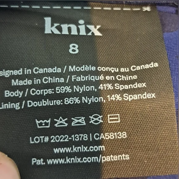 Knix Multi Blue Catalyst Front Zip Sports Bra Sz 8 NWT